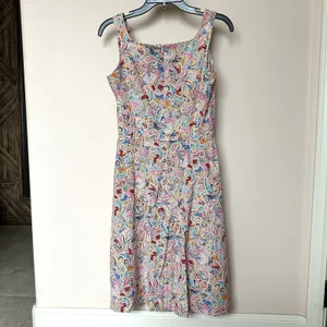 Harold's Dress 4 Sleeveless Shift Midi Paisley Summer Whimsy Pastels Twee Retro thumbnail 3