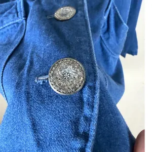 Gotcha Covered Vintage Denim Blazer Blue Rayon Cotton Pleated Back Made in USA S thumbnail 4