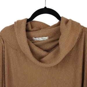 We The Free Womens Ribbed Brown Cowl Neck Long Sleeve Sweater‎ Size XL Boho thumbnail 4