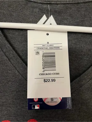 Genuine Merchandise Chicago Cubs V-Neck Tee - Gray with Red White Blue Script thumbnail 4