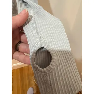 Lululemon Rest Less Pullover Silver Grey Jacquard Knit Long Sleeve Thumbholes‎ thumbnail 5