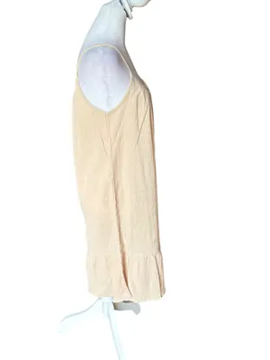 Loungees Cotton Gauzy Mini Tank Dress Beige Womens Size Medium NEW thumbnail 3