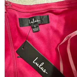Lulus Knee Length Dress Women's Small Pink Velvet Strapless Bodice Tulip thumbnail 6