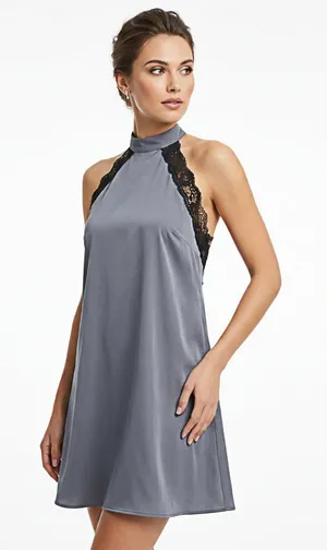 Honey Punch halter neck mini dress Gray Size Xsmall thumbnail 1