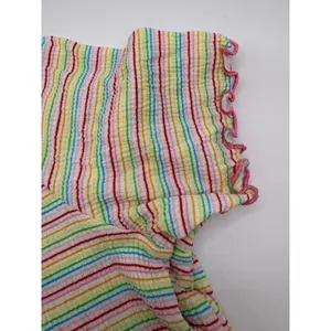 Emerson‎ Road Pajama Set Women Large Yellow Pink Striped Butterfly Sleepwear NWT thumbnail 5