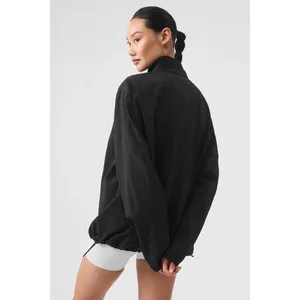 Alo Yoga Light Weight Takeaway Track Pullover Black M thumbnail 2