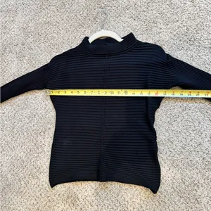 Exhibit A Black Silk Blend Ribbed Mock Neck Long Sleeve Top Medium Minimalist thumbnail 8