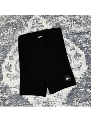 Alo Yoga Scholar Knit High-Waist Cotton Blend Short - Size XS thumbnail 4