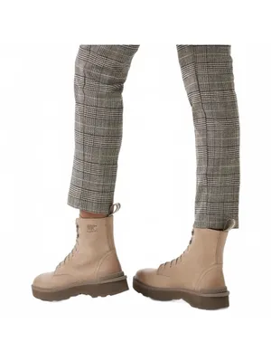 Sorel Hi-Line Platform Leather Combat Boots Omega Taupe Major Size 7 / 38 EU thumbnail 2