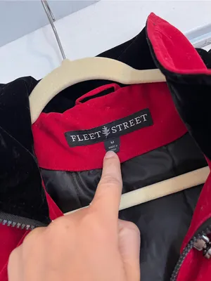 Fleet Street Women's Red Hooded Jacket black suede size medium thumbnail 2