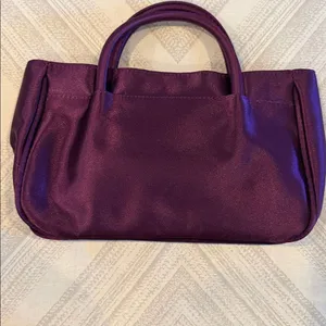 Purple Satin Evening Bag with Matching Wristlet Purse thumbnail 2