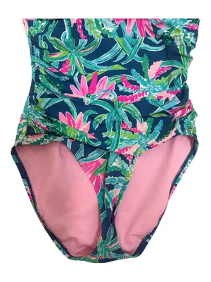Lilly Pulitzer Flamenco Strapless One-Piece Swimsuit - Tropical Pattern Size 6 thumbnail 4