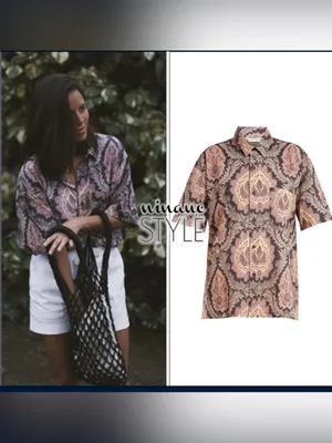 Isabel Marant Iggy Print Button Up Shirt Retro Print Womens Size S thumbnail 2