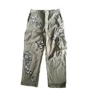 Free People "Every Rose" Zippered Cargo Graffiti Pants 8 thumbnail 3