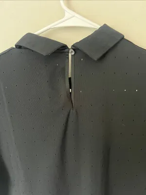 Nike Dri-FIT Black Perforated Golf Polo Top Women’s M 🔲 thumbnail 7