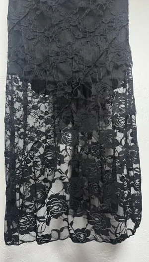 Altar'd State Strapless Black Lace Midi Dress Size Large thumbnail 8