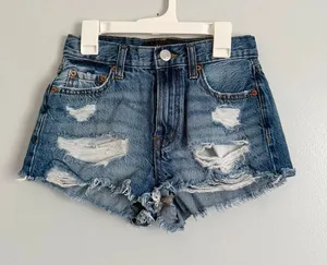 Aeropostale Vintage High Rise Shorty Distressed Denim Shorts 00 thumbnail 1