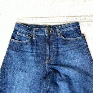 Y2K Lee High Rise‎ Wide Leg Jeans Dark Wash Denim Retro Indigo size 29 Boho thumbnail 6