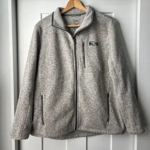 L. L. Bean Tan Full Zip Fleece Jacket thumbnail 1