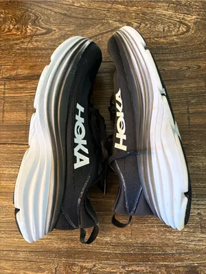 Hoka Bondi 8 Running Shoes Womens 7D Black White Max Cushion Wide thumbnail 6