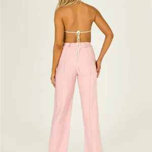 Princess Polly Kirstyn Pants Size 8X31” Pink Straight Leg High Waisted Preppy thumbnail 11