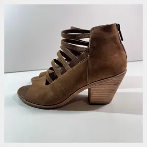 Eileen Fisher Vero Cucio Ankle Boots‎ Sz 7.5 Strappy Peep Toe Western Cowgirl thumbnail 9