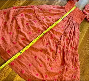 Free People Dahlia Embroidered Maxi Dress in Melon thumbnail 6