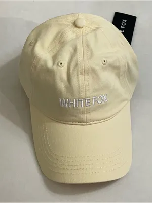 White Fox NWT Time To Travel Cap Embroidered White Logo in Lemon Yellow thumbnail 4