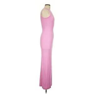 SKIMS Pink Sleeveless Bodycon Maxi Dress Stretchy Fitted Size M thumbnail 5