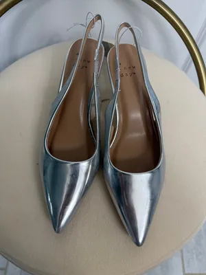 NWT A New Day Silver Pointed Toe Slingback Flats 6.5 thumbnail 4
