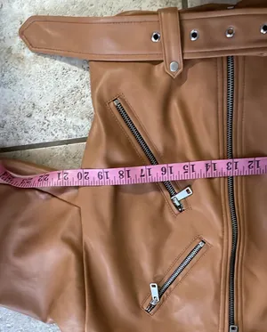 Avec Les Filles Biscotti Vegan Leather Moto Jacket Belted Crop thumbnail 9