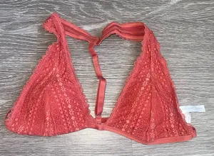 Red Halter Lace Bralette thumbnail 1