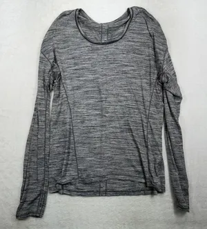 Lululemon 6 Top Sweat Embrace Long Sleeve Space Dye Camo Seal Grey Deep Coal thumbnail 1