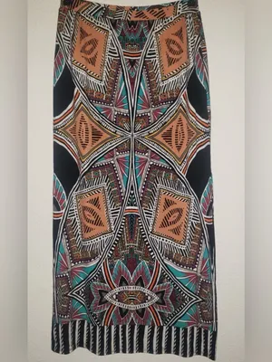 Maeve Anthropologie Moorea Geometric Aztec Column Maxi Skirt Large Boho thumbnail 2