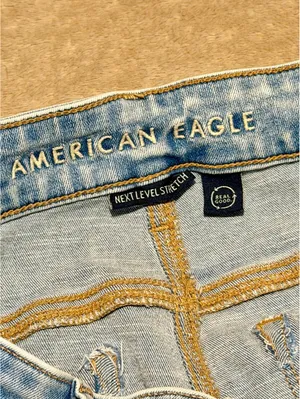 American Eagle Next Level Stretch Light Wash Distressed Flare Jeans thumbnail 8