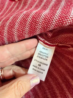 Day + Moon Red Cream Striped Knit Tank Top M Criss Cross Y2K thumbnail 4