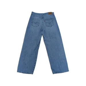 Levi's High Waisted Straight Jeans Light Wash Blue Cotton Hemp Relaxed Fit Baggy thumbnail 3