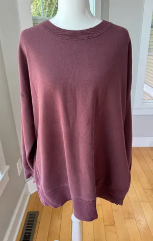 Aerie Rosewood Oversized Baggy Crewneck Sweatshirt Size Small thumbnail 1