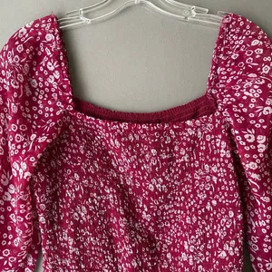 Abercrombie & Fitch sz S red off shoulder boho‎ romper thumbnail 8