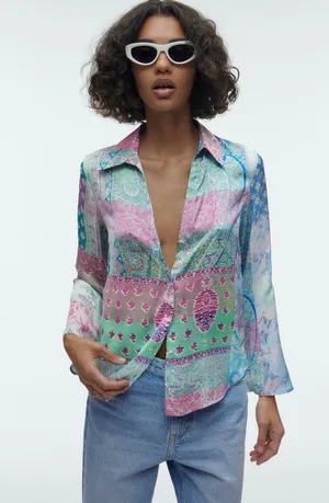 Floral Silk Top thumbnail 4