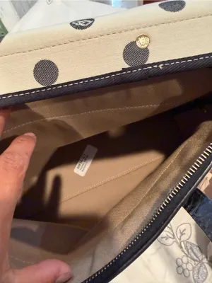 Dooney & Bourke Black and White Polka Dot Tote thumbnail 6