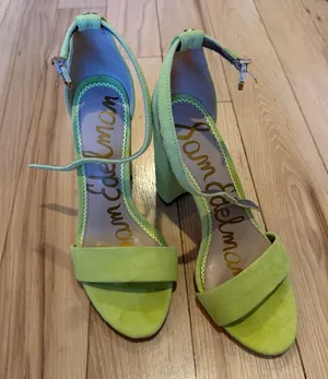 Sam Edelman Yaro Block Heel Sandals - lime green! Size 6! thumbnail 1