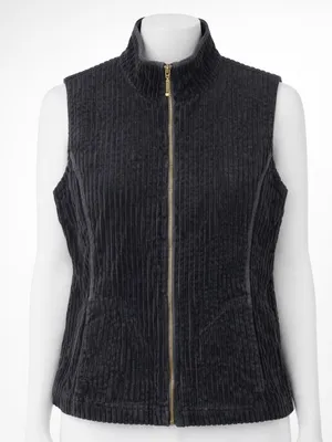 Woolrich Black Cotton Corduroy Zip Vest Fall Gorpcore Trail‑Ready Essential M thumbnail 1