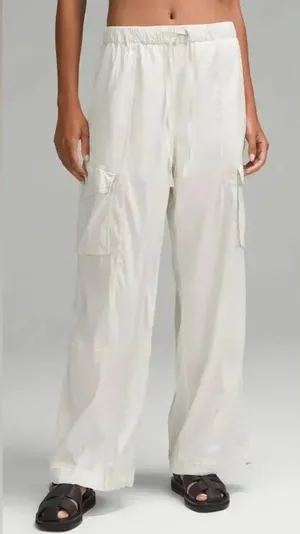 Dip Light Tan Wide Cargo Pants Pull on Style Tencel Small thumbnail 1