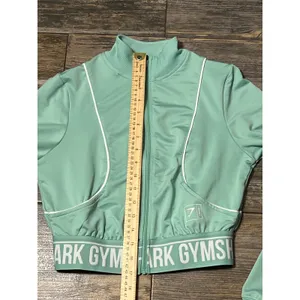 Gymshark Womens‎ XS Mint Green Cropped Track Jacket Full Zip B1A1P Athletic Yoga thumbnail 7