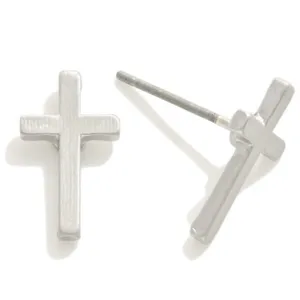 Cross stud earrings Gold thumbnail 2