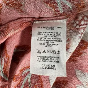 Loft Blouse Sz S Pink Rayon Floral Print Round neckline Ruched Short Sleeve thumbnail 5