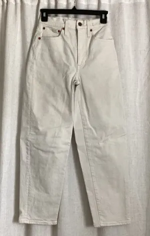 Madewell Balloon Jean in Vintage Canvas - Ecru Tile White - Size 23 thumbnail 1