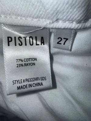 Pistola high rise white distressed button fly bootcut jeans size 27 #751 thumbnail 5