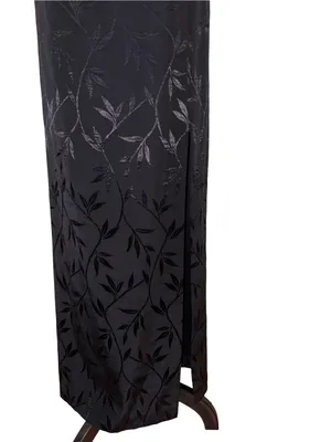 Vintage J.R. Nites by Caliendo Black Tonal Floral Jacquard Maxi Dress thumbnail 6